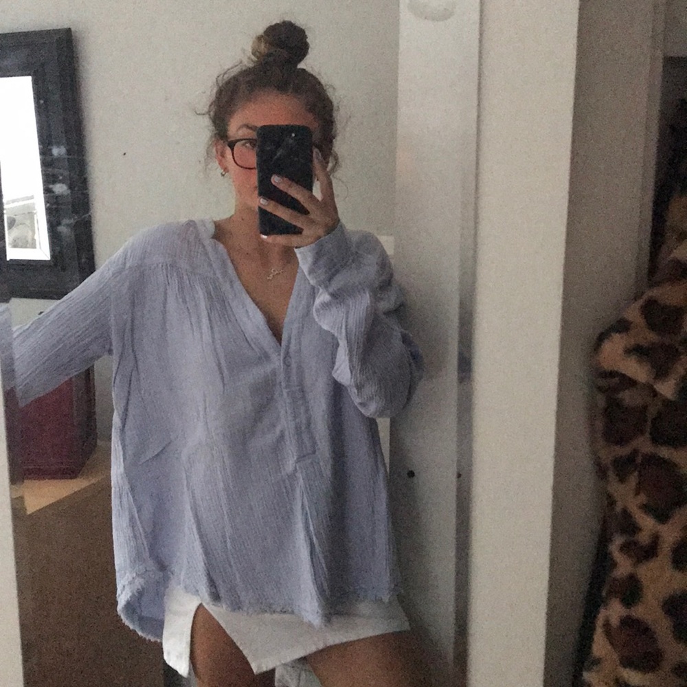Freepeople baby blue shirt